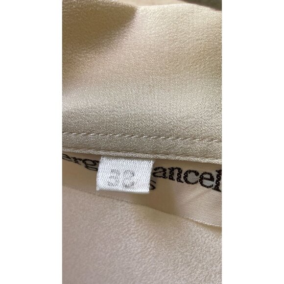 Serge Nancel Paris ivory blue trim Long Sleeves Collared Popover blouse size 38 - Picture 5 of 10